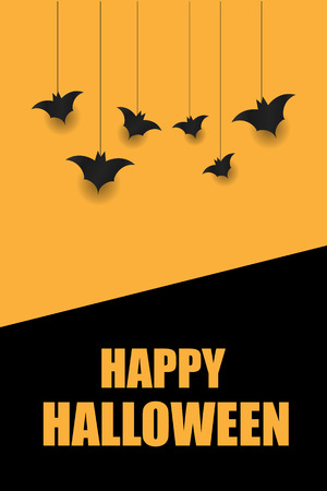 Halloween background with bats. Vector illustartionのイラスト素材