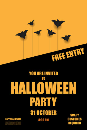 Invitation to Halloween party, Vector illustrationのイラスト素材