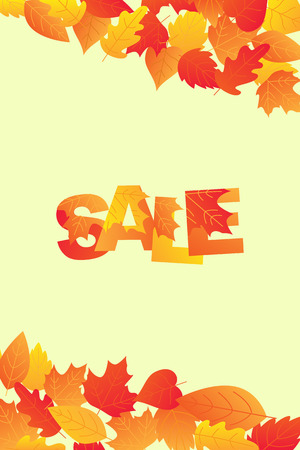 Autumn sale background layout decorate with leaves for shoppingのイラスト素材