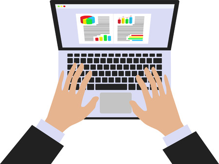 Flat design illustration concepts for business analysis and planning, consulting, team work, project management, financial report and strategy.のイラスト素材