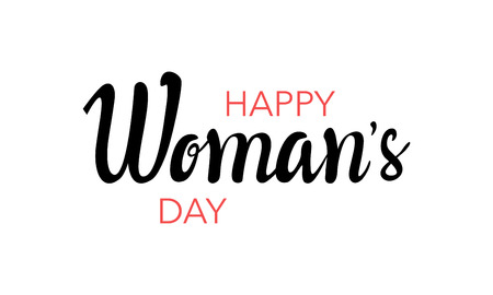 Happy Women's Day lettering typography poster. International womans day invitation design.のイラスト素材