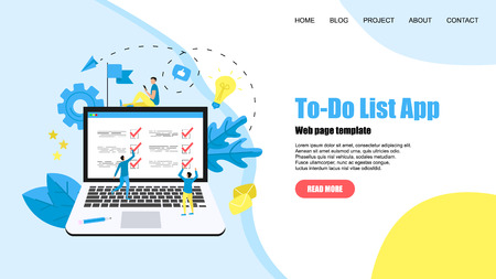 To-Do list apps. Task manager concepts. Online action plan concept. Business, time management.のイラスト素材