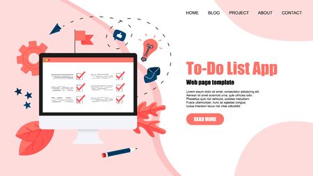 To-Do list apps. Task manager concepts. Online action plan concept. Business, time management.のイラスト素材