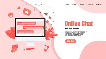 Web template with messenger. Online chat concept..のイラスト素材
