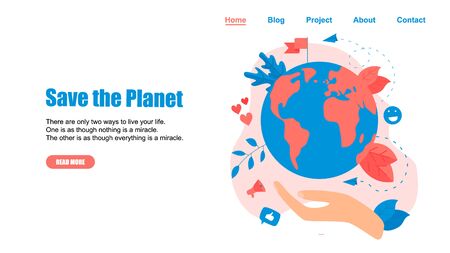 Web Template. Concept save the planet and environment.のイラスト素材