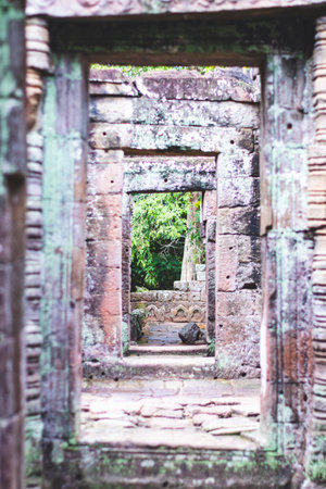 Passage in a temple in Angkor