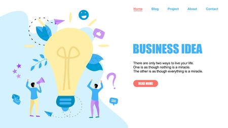 Creativity online business idea concepts with big bulb. Vector illustration.のイラスト素材