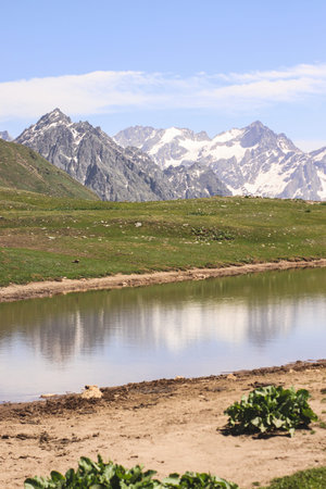 Lake Koruldi in the mountains of Svaneti, Georgia