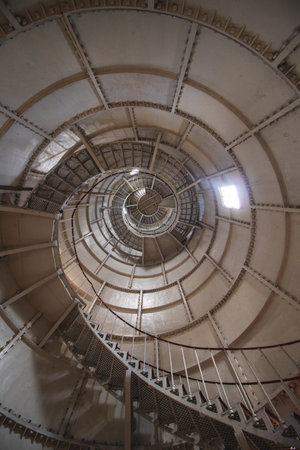 Spiral staircase in the old lighthouse in Poti, Georgiaの写真素材