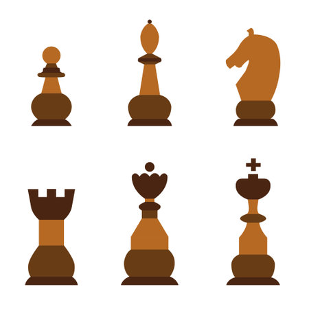 illustration of a set of chess pieces on an isolated background. Vector illustrationのイラスト素材