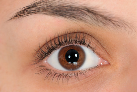 Close up of right eye of humanの写真素材
