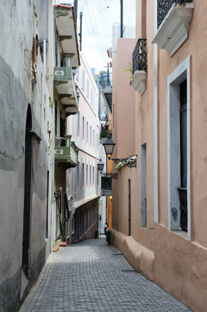 narrow street in Puerto Ricoの写真素材