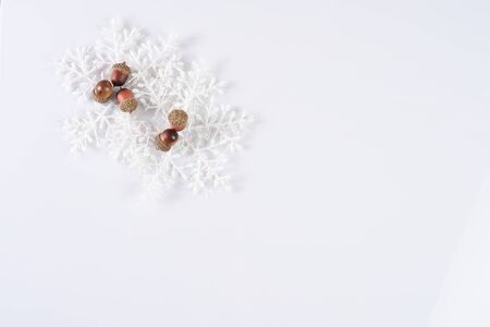 New year and christmas decoration on white backgroundの写真素材