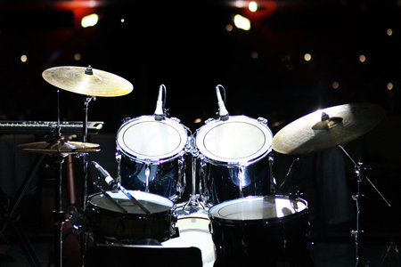 Drums are set to play in clubの写真素材