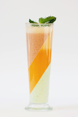 three different cocktail on white backgroundの写真素材
