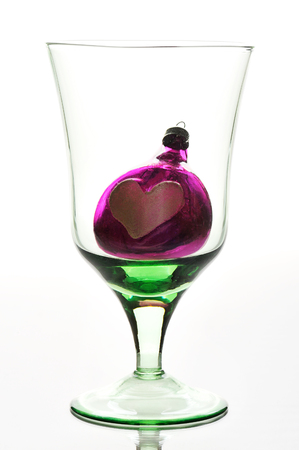 glass cristmas toy on a white backgroundの写真素材