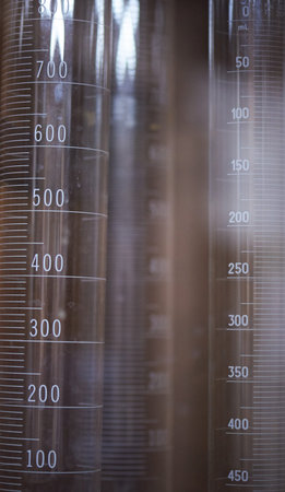 flask for chemistry with scale numbers