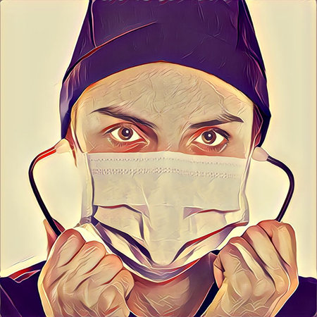 graphic close up of docotor with stethoscope isolated on white backgroundの写真素材