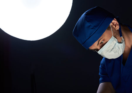 male doctor on operation in private clinicの写真素材
