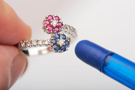 macro of cleaning ring with air isolated on whiteの写真素材