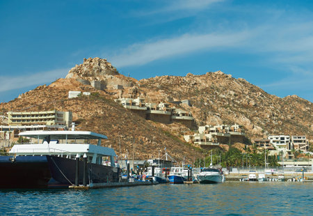 Coast line view of Cabo san lucas mexico. Boat transportation in cabo san lucas reasortの写真素材