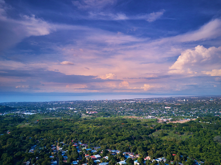 Colorful Managua cityscape aerial panorama view at day light timeの写真素材