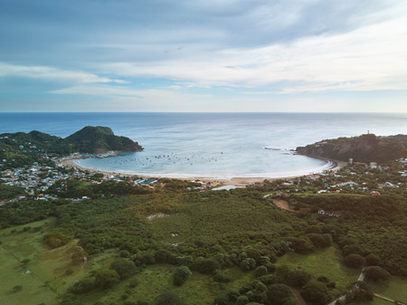 San juan del sur ocean bay in NIcaragua aerial drone viewの写真素材