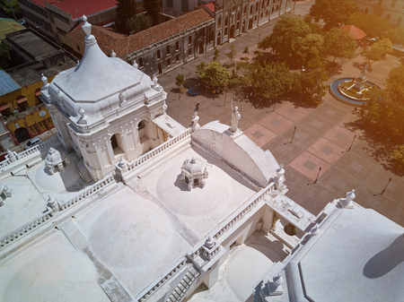 Leon cathedral above view. Tourist destination in Leon town Nicaraguaの写真素材