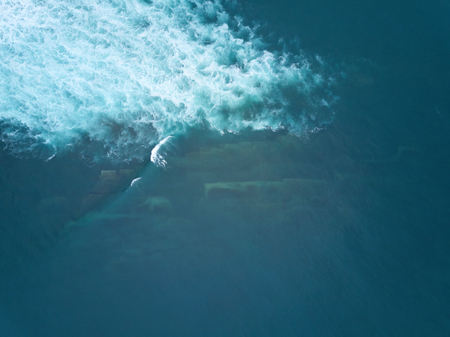 Ocean blue wave aerial drone view.の写真素材