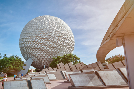 New york, USA - August 30, 2012: Epcot disney park. People playing in big disney world park on sunny dayのeditorial素材