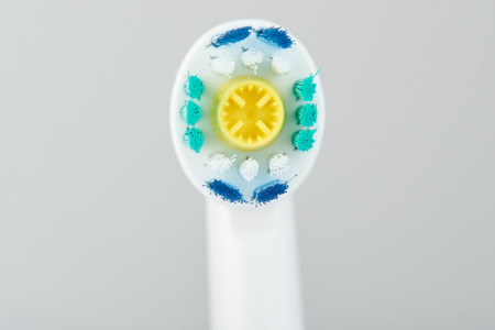 Soft hair of new tooth brush close up viewの写真素材