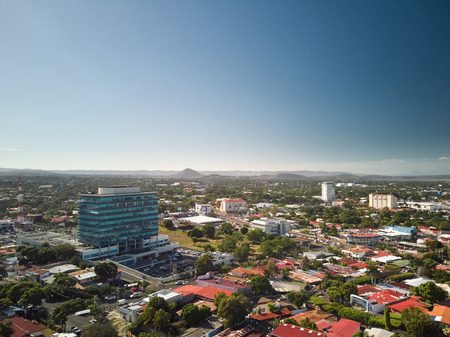 Business center in Managua city. Cityscape of Nicaragua cityの写真素材