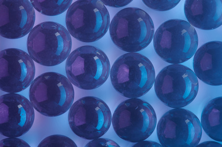 Blue colorful crystal balls abstract background close up viewの写真素材