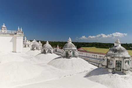 Tourism in Nicaragua theme. White roof in church in Leon town