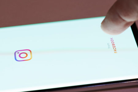 New york, USA - december 17, 2019: Instagram from facebook app on smartphone screen close up view