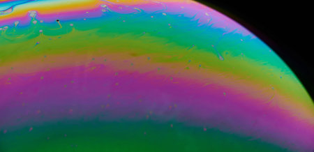 Clean colorful liquid surface macro close up view
