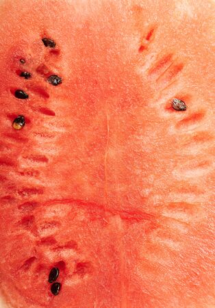 Texture of fresh watermelon cut with little seedsの写真素材