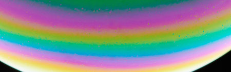 Bright colorful rainbow background. Sphere soap bubbleの写真素材