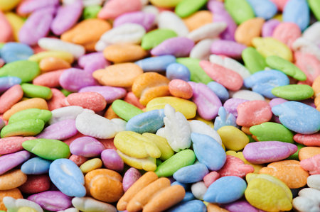 Colorful sunflower seeds background macro close up viewの写真素材