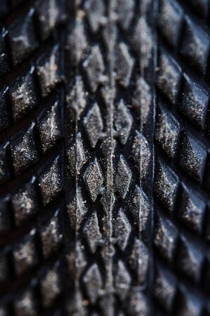 Bicycle wheel close up view. Pattern of mountain bike tyreの写真素材