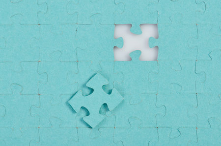 Macro of missing spot on assembly puzzle gameの写真素材