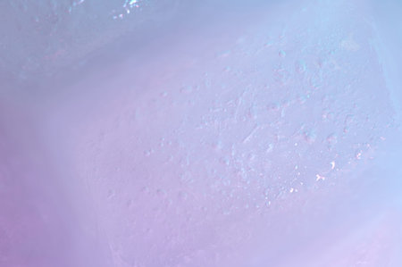 Blue color clean ice texture macro close up viewの写真素材