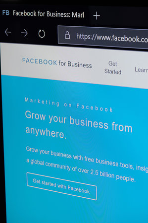 New-York , USA - July 8 , 2020: Facebook sign up main page on screen close up view