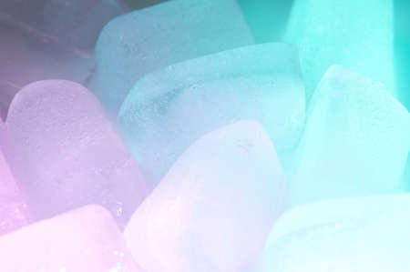 Clean colorful ice cubes background macro close up viewの写真素材