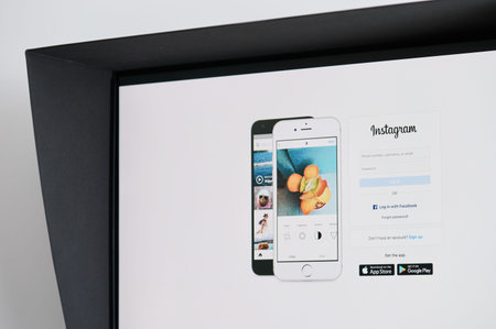 New york, USA - August 22, 2020: Creating new account in Instagram social media website on computer...