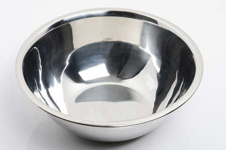 Stainless steal food bowl isometric view isolatedの写真素材
