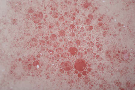 Soft blurred bubble on pink background macro close up viewの写真素材