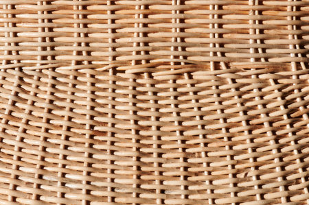 Thread braid mesh texture close up view. Handmade craft basket