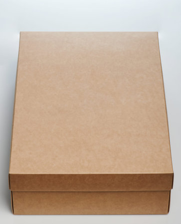 Brown color paper box perspective view isolated on studio background