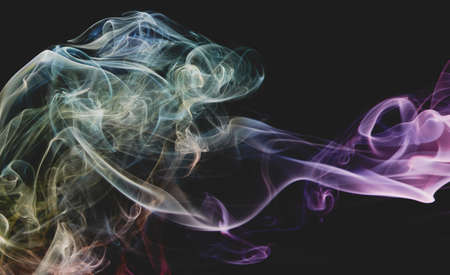 Abstract colorful wallpaper smoke dark background. Curve backdropの写真素材